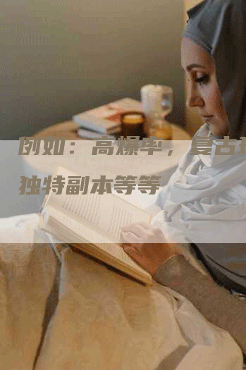 例如：高爆率，复古玩法，独特副本等等
