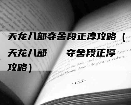 天龙八部夺舍段正淳攻略（天龙八部   夺舍段正淳攻略）