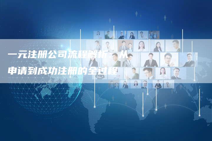 一元注册公司流程解析：从申请到成功注册的全过程
