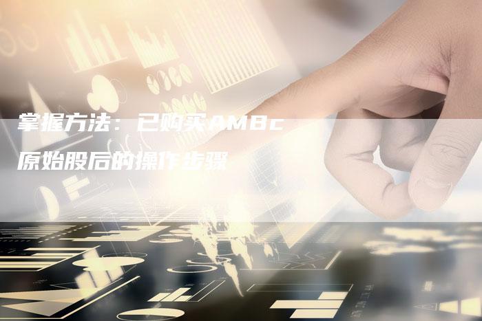 掌握方法:已购买AMBc原始股后的操作步骤-Chatgpt信息网
