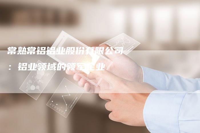 常熟常铝铝业股份有限公司：铝业领域的领军企业