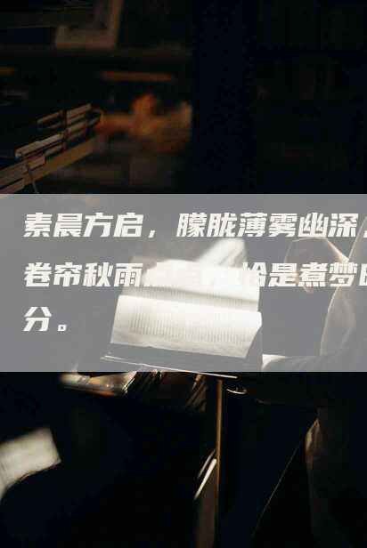 素晨方启，朦胧薄雾幽深，卷帘秋雨点点，恰是煮梦时分。