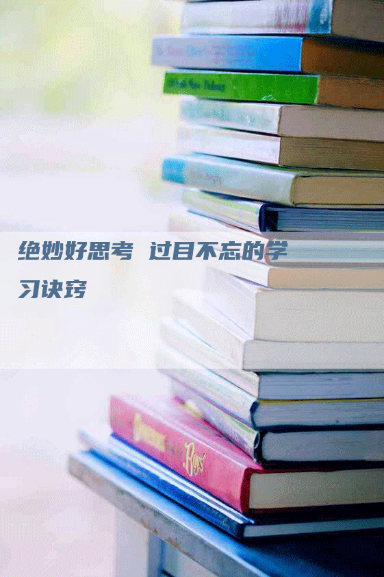 绝妙好思考 过目不忘的学习诀窍