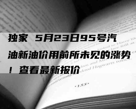 独家 5月23日95号汽油新油价用前所未见的涨势！查看最新报价