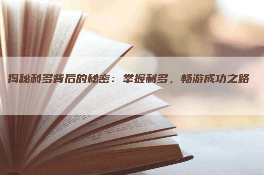揭秘利多背后的秘密：掌握利多，畅游成功之路