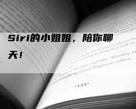 Siri的小姐姐，陪你聊天！