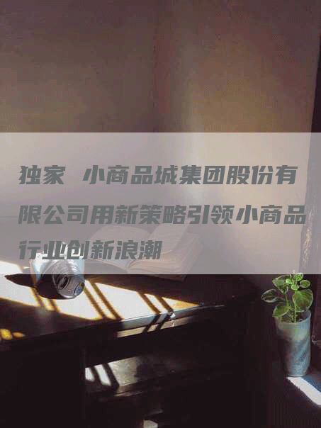 独家 小商品城集团股份有限公司用新策略引领小商品行业创新浪潮