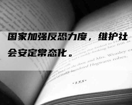 国家加强反恐力度，维护社会安定常态化。