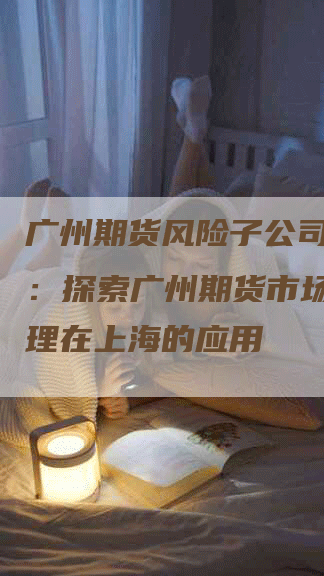 广州期货风险子公司上海用：探索广州期货市场风险管理在上海的应用