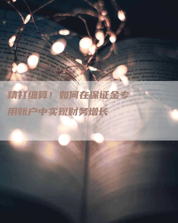 精打细算！如何在保证金专用账户中实现财务增长